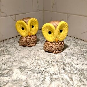 Charming Yellow Owl Figurines